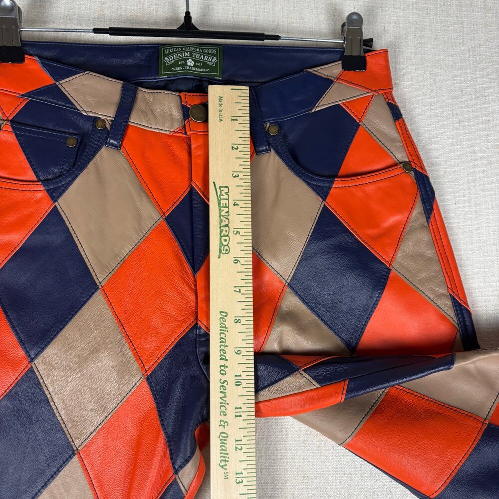 Denim Tears Lamb Leather Jacquard Patchwork Pant Checkered NEW With Tags Small - Picture 12 of 13